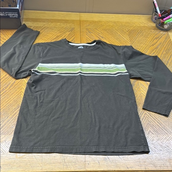 Striped Long Sleeve Shirt in Green, cream, and yellow - Picture 1 of 8